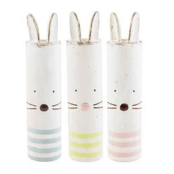 MUDPIE PINK STRIPE BUNNY BUD VASE HOLIDAY