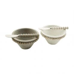 MUDPIE BEADED WOOD DIP BOWL SETS, ASST.