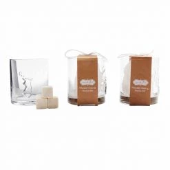MUDPIE BAR & BEVERAGE DEER DOUBLE OLD FASHIONED GLASS & ROCK SET