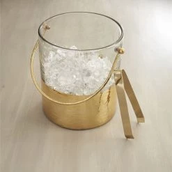 MUDPIE GOLD HAMMERED ICE BUCKET BAR & BEVERAGE