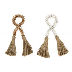 MUDPIE BEADED NAPKIN RING W/ TASSEL