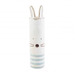 MUDPIE BLUE STRIPE BUNNY BUD VASE HOLIDAY