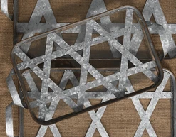 Two's Co/Cupcakes & Cartwheels SERVEWARE GALVANIZED IRON TRAY, SMALL