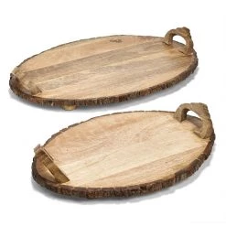 Two's Co/Cupcakes & Cartwheels SM BARK EDGE TRAY SERVEWARE