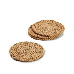 Two's Co/Cupcakes & Cartwheels BAR & BEVERAGE JUTE COASTERS, SET OF 4