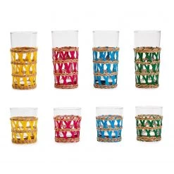 Two's Co/Cupcakes & Cartwheels SERVEWARE HAMPTON LATTICE HIGHBALL GLASS, ASSORTED COLORS