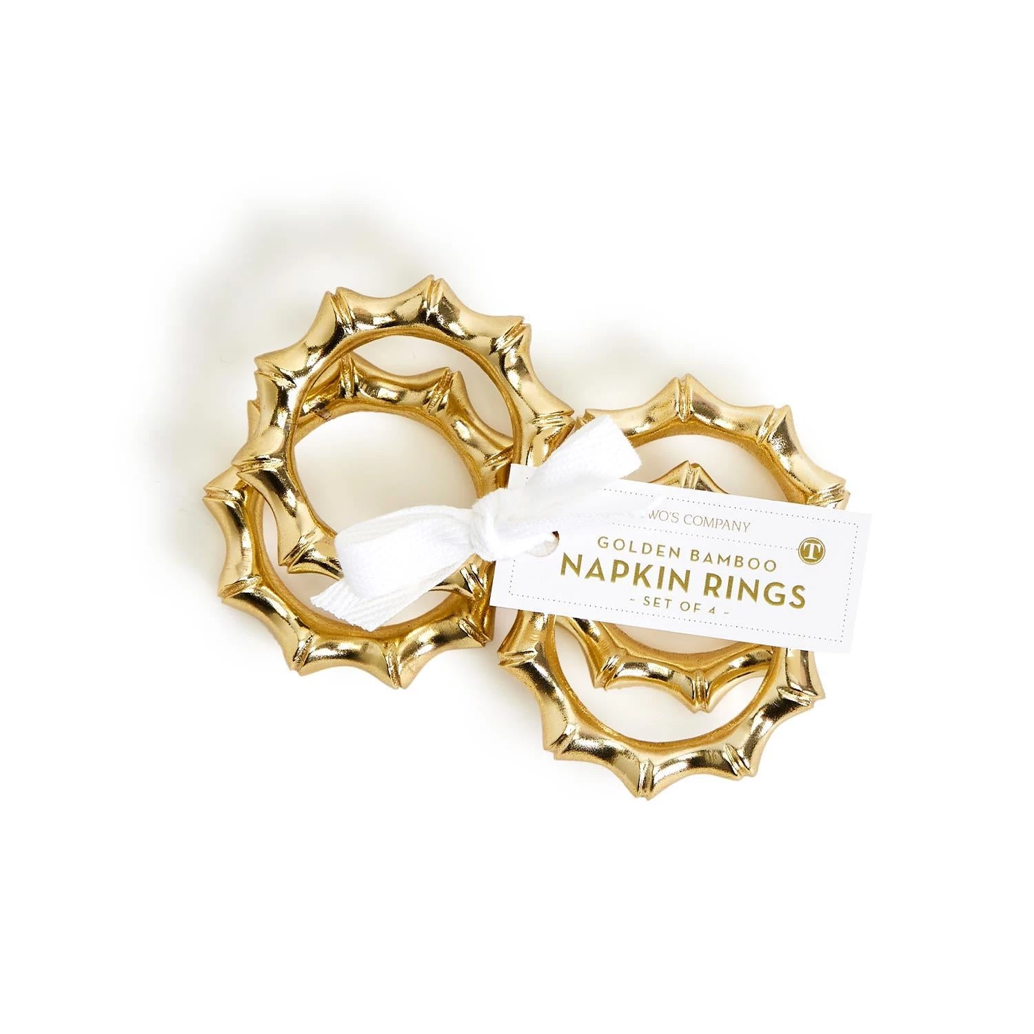 Two's Co/Cupcakes & Cartwheels GOLDEN BAMBOO NAPKIN RINGS, SET OF 4 LINENS 1 Two's Co/Cupcakes & Cartwheels GOLDEN BAMBOO NAPKIN RINGS, SET OF 4 LINENS
