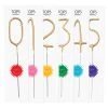 TOPS MALIBU PAPER PRODUCTS GOLD SPARKLER PARTY CANDLE, NUMBERS