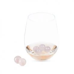 True Fabrications ROSE QUARTZ WINE GEMS, SET OF 6