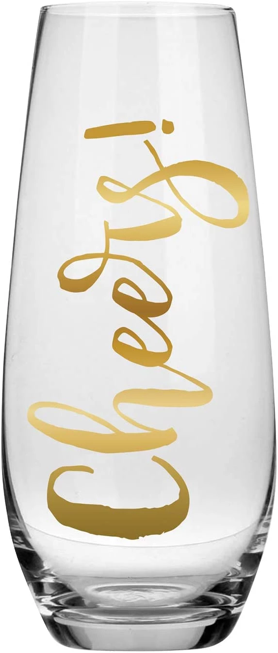 SLANT CHEERS STEMLESS CHAMPAGNE FLUTE BAR & BEVERAGE 1 SLANT CHEERS STEMLESS CHAMPAGNE FLUTE BAR & BEVERAGE