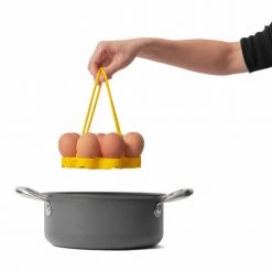 BROWNE USA KITCHEN TOOLS CUISIPRO SILICONE EGG RACK, YELLOW