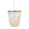 SLANT RAINBOW GOLD CONFETTI TUMBLER BAR & BEVERAGE