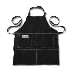 FOX RUN BLACK LEATHER GRILL APRON OUTDOOR COOKING