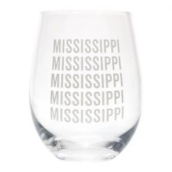 About Face Designs BAR & BEVERAGE MISSISSIPPI WINE GLASS