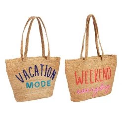 MUDPIE JUTE COOLER TOTE, ASSORTED BAR & BEVERAGE