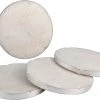 THIRSTYSTONE BAR & BEVERAGE MARBLE/SILVER COASTER SET