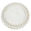 MUDPIE BEADED WOOD WHITE-WASHED SERVING TRAY, LARGE SERVEWARE