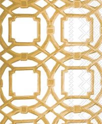BOSTON INTERNATIONAL PAPER PRODUCTS COURTYARD GOLD GUEST NAPKIN