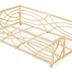 BOSTON INTERNATIONAL PAPER PRODUCTS WAVE GUEST NAPKIN CADDY, GOLD