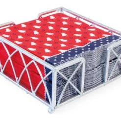 BOSTON INTERNATIONAL ARCH COCKTAIL NAPKIN CADDY, SILVER PAPER PRODUCTS