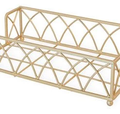 BOSTON INTERNATIONAL PAPER PRODUCTS ARCH GUEST NAPKIN CADDY, GOLD