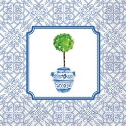 BOSTON INTERNATIONAL BLUE TOPIARY COCKTAIL NAPKIN PAPER PRODUCTS