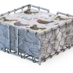 BOSTON INTERNATIONAL CHICKEN WIRE COCKTAIL NAPKIN CADDY, SILVER