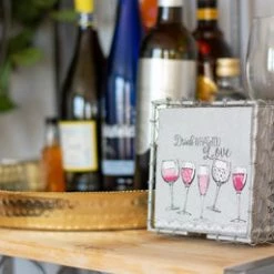 BOSTON INTERNATIONAL CHICKEN WIRE COCKTAIL NAPKIN CADDY, SILVER