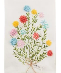 MUDPIE CHOOSE JOY FLORAL TOWEL LINENS