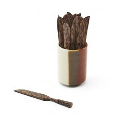 Two's Co/Cupcakes & Cartwheels SERVEWARE COCONUT WOOD HAND CARVED WOOD KNIFE