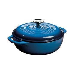 LODGE MANUFACTURING CAST IRON LODGE 3 QT ENAMELED DUTCH OVEN BLUE