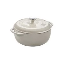 LODGE MANUFACTURING LODGE 6 QT ENAMELED DUTCH OVEN OYSTER