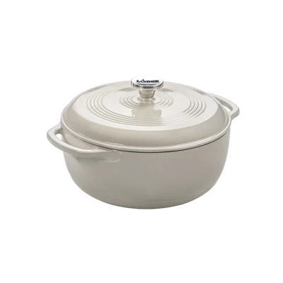 LODGE MANUFACTURING LODGE 6 QT ENAMELED DUTCH OVEN OYSTER 1 LODGE MANUFACTURING LODGE 6 QT ENAMELED DUTCH OVEN OYSTER