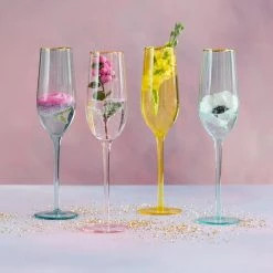 180 Degrees BUBBLE CHAMPAGNE FLUTES, ASSORTED COLORS BAR & BEVERAGE