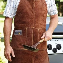 FOX RUN OUTDOOR COOKING BROWN LEATHER GRILL APRON