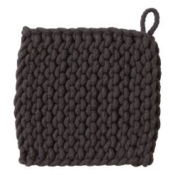 TAG CROCHET TRIVET, BLACK LINENS