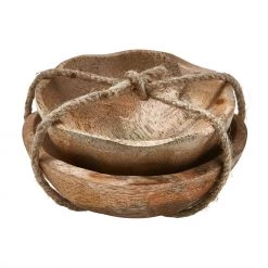 TAG SALT/PEPPER CARVED BOWL SET OF 2