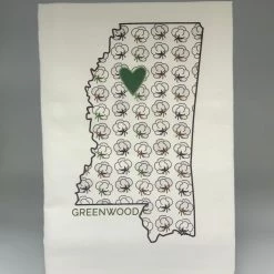 COAST & COTTON HOMETOWN HEART, HAND TOWEL, GREENWOOD - COTTON