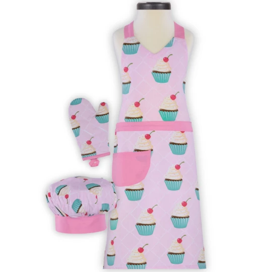 HANDSTAND KITCHEN CUPCAKE DELUXE CHILD APRON SET JUST FOR KIDS 1 HANDSTAND KITCHEN CUPCAKE DELUXE CHILD APRON SET JUST FOR KIDS