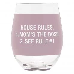 About Face Designs BAR & BEVERAGE HOUSE RULES WINE GLASS