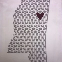 COAST & COTTON STARKVILLE PAWPRINT MS TOWEL LOVE MISSISSIPPI