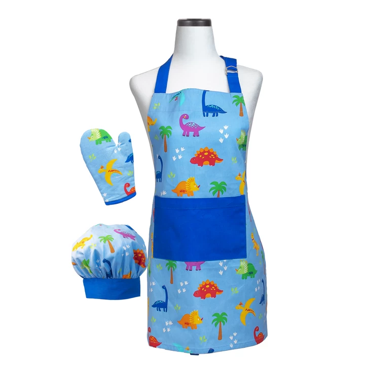 HANDSTAND KITCHEN DINOSAUR DELUXE CHILD APRON SET JUST FOR KIDS 1 HANDSTAND KITCHEN DINOSAUR DELUXE CHILD APRON SET JUST FOR KIDS