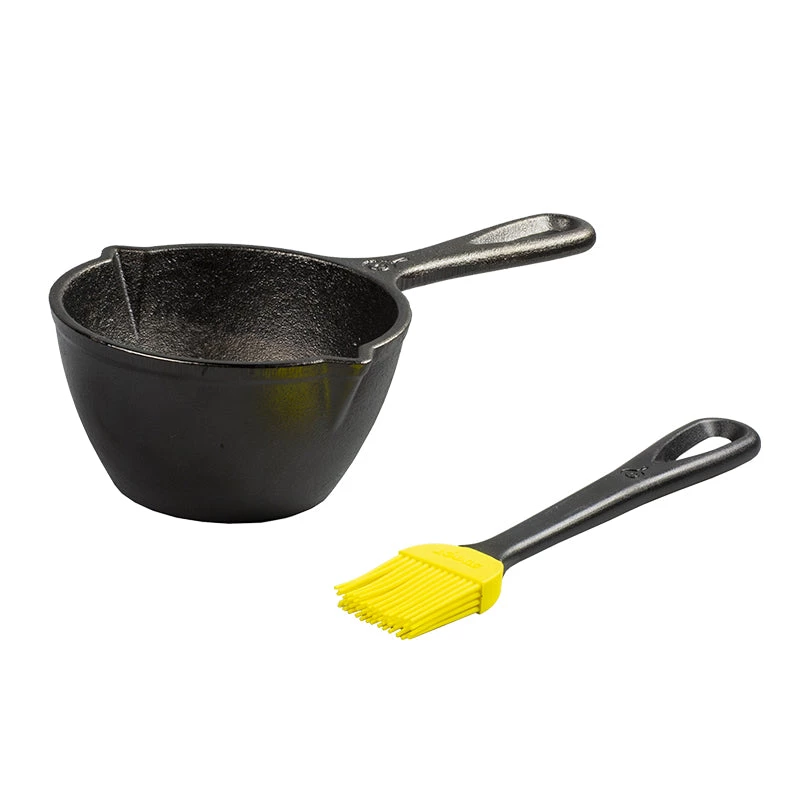 LODGE MANUFACTURING 16oz LODGE CAST IRON MELTING POT W/ SILICONE BRUSH 1 LODGE MANUFACTURING 16oz LODGE CAST IRON MELTING POT W/ SILICONE BRUSH