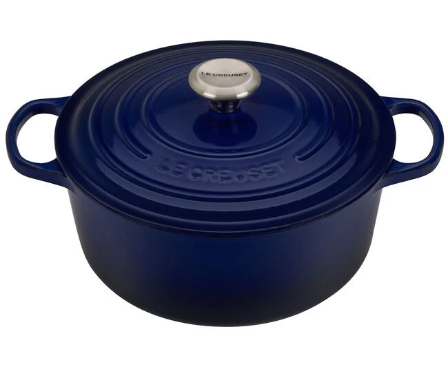 LE CREUSET/SCREWPULL 5.5 QT ROUND DUTCH OVEN INDIGO 1 LE CREUSET/SCREWPULL 5.5 QT ROUND DUTCH OVEN INDIGO
