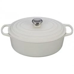 LE CREUSET/SCREWPULL 9.5 QT OVAL DUTCH OVEN WHITE COOKWARE