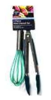 CORE HOME KITCHEN TOOLS MINI WHISK/TONGS SET