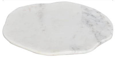 INDIA HANDICRAFTS WHITE MARBLE FREE FORM PLATE, LARGE 1 INDIA HANDICRAFTS WHITE MARBLE FREE FORM PLATE, LARGE