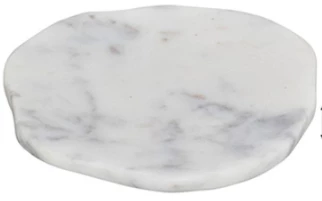 INDIA HANDICRAFTS WHITE MARBLE FREE FORM PLATE, MEDIUM 1 INDIA HANDICRAFTS WHITE MARBLE FREE FORM PLATE, MEDIUM