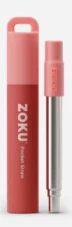 ZOKU REUSABLE POCKET STRAW, ASSORTED 3 ZOKU REUSABLE POCKET STRAW, ASSORTED