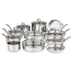Clipper Corporation VIKING 17pc STAINLESS STEEL COOKWARE SET, 3 PLY